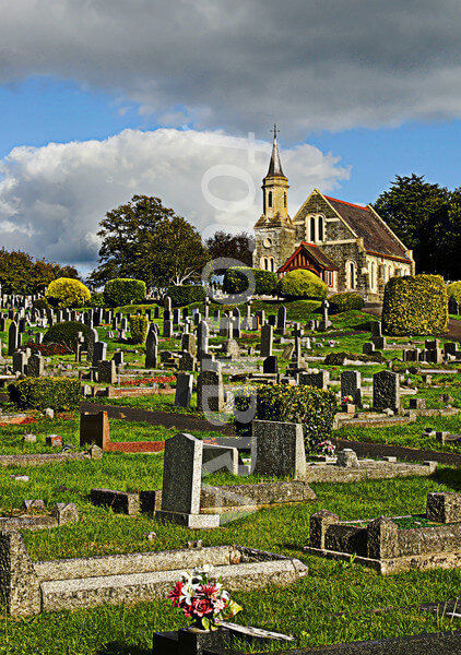 A traditional church cemetry